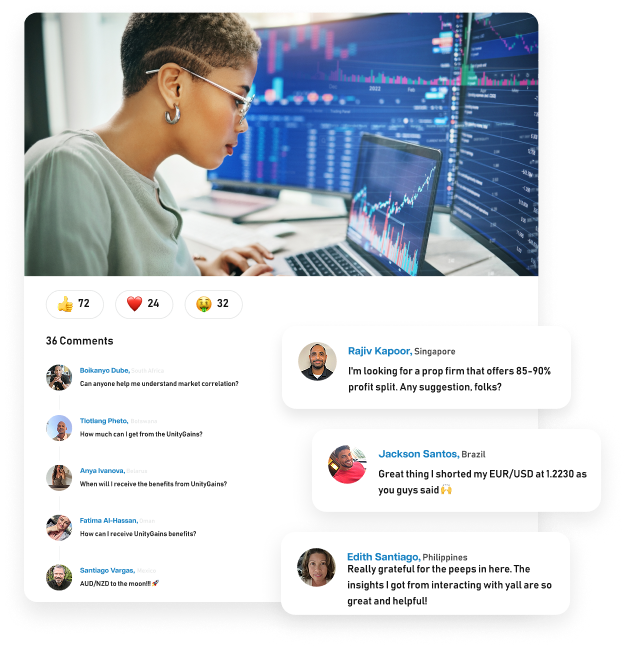 CommuniTrade Livestream Feature A media showcasing what a user can do on the CommuniTrade platform to represent the supportive and resourceful trading community.